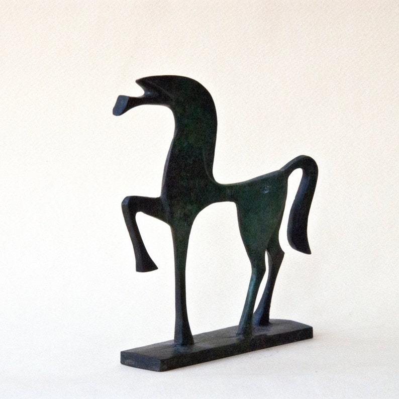 Ancient Greek Bronze Horse Museum Replica, Greek Geometric Era Metal Art Sculpture, Equine Home Decor, Unique Horse Lover Art Gift image 10