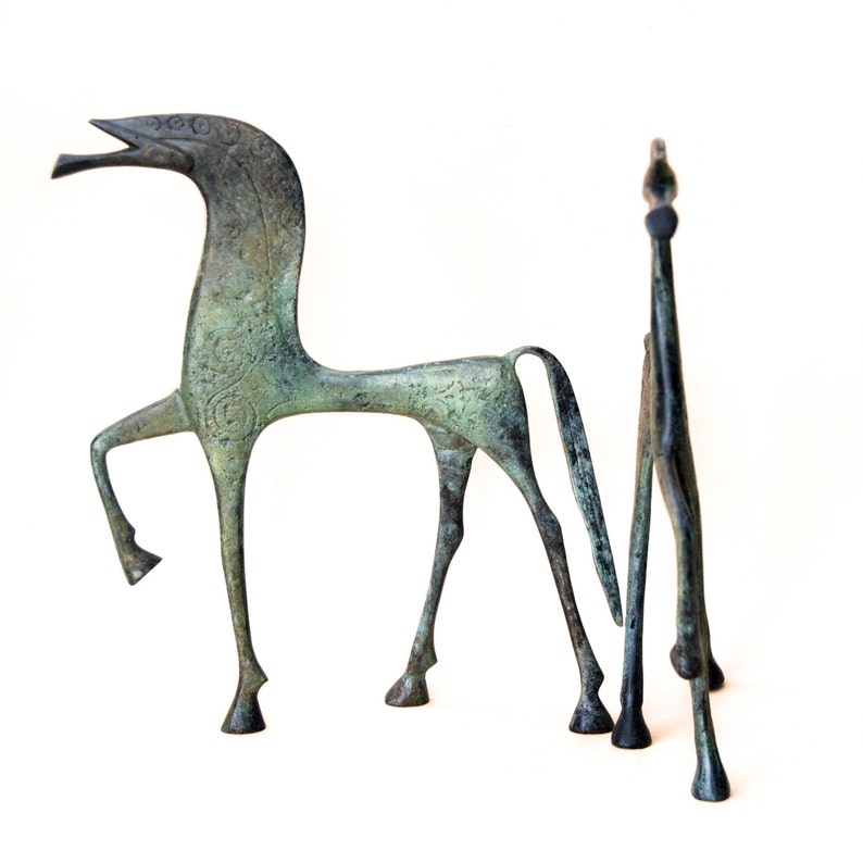 Ancient Greek Horse Bronze Statue, Geometric Era Metal Art Sculpture, Museum Quality Greek Art, Ancient Greece, Equine Decor image 7