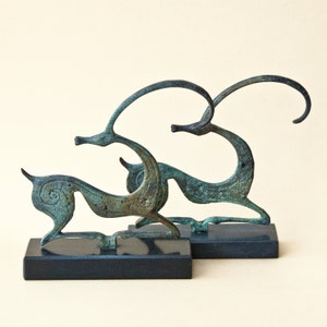 Ibex Wild Goat Bronze Statue, Greek Geometric Era Art Museum Replica Sculpture, Capricorn Constellation Zodiac Sign Gift, Art Decor image 5