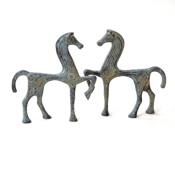 ミニギリシャブロンズ馬、古代ギリシャ幾何学時代の金属芸術彫刻