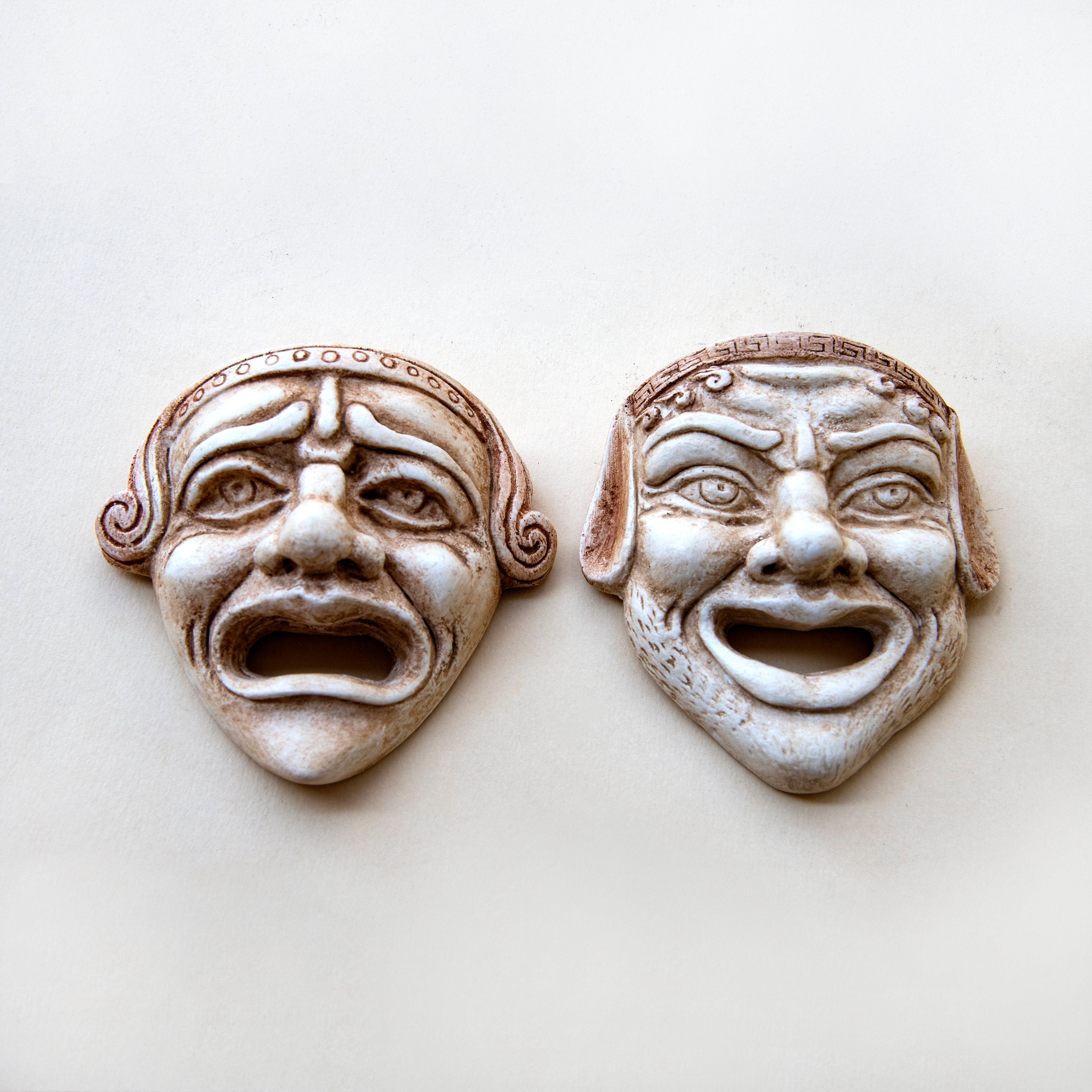 Ancient Greek Drama Theater Masks, Set of 2 Comedy/tragedy Actors
