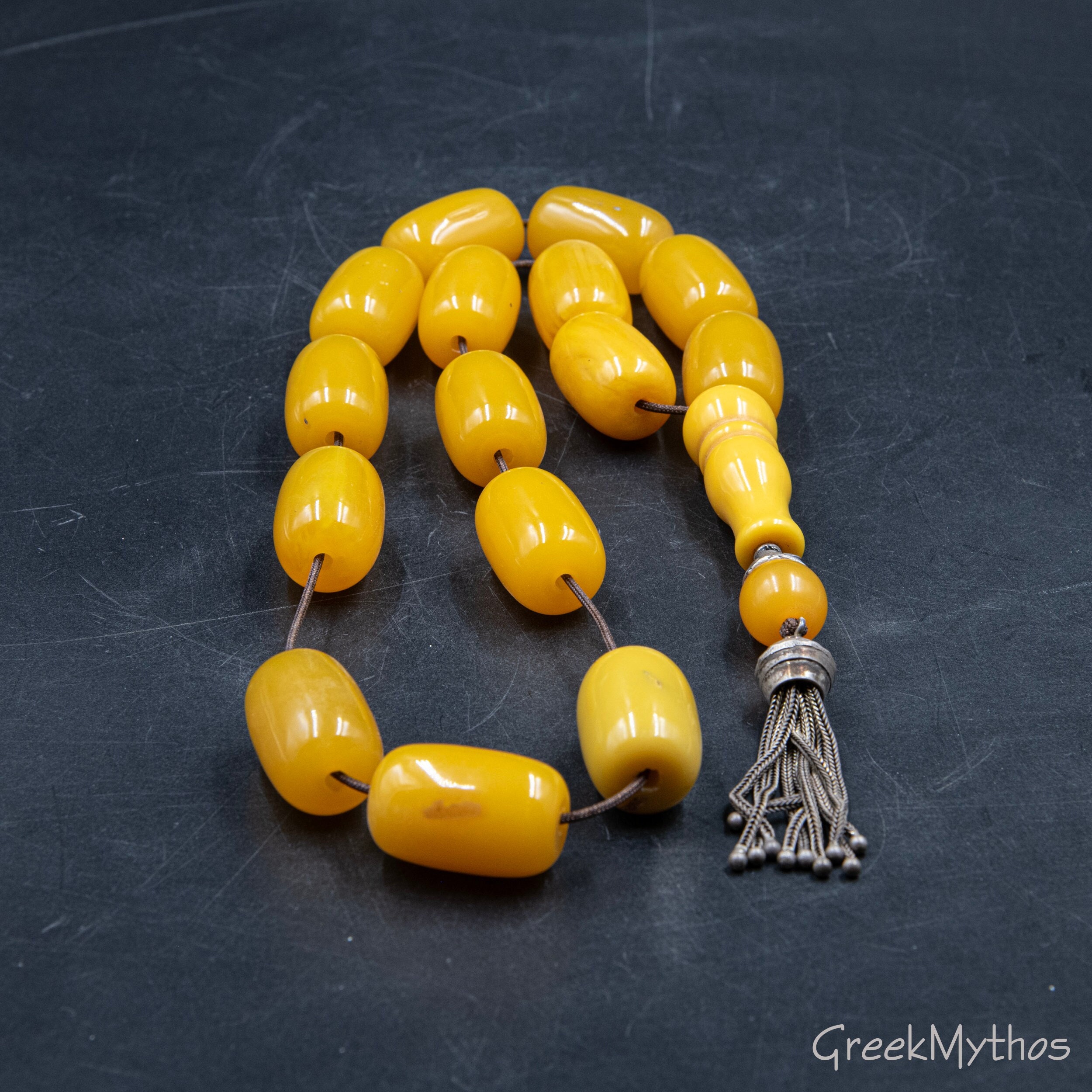 Handmade Worry Beads Greek Komboloi, Large Vintage Faturan Collectible