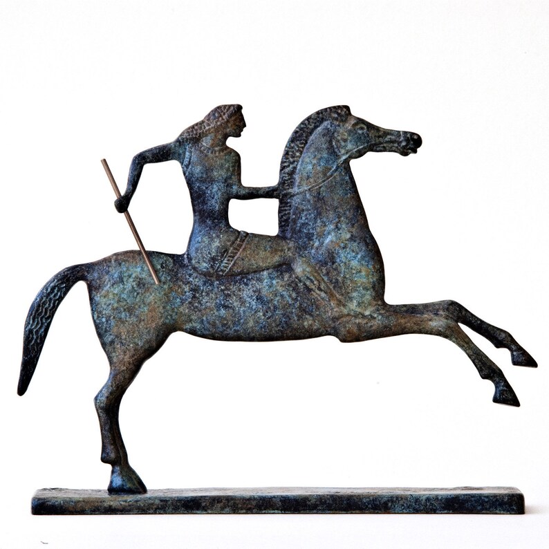 Ancient Greek Horse Riding Bronze Statue Horse & Jockey Metal Etsy