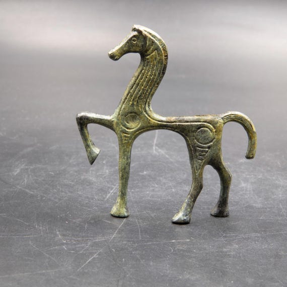 ギリシャ ブロンズ 馬 中世 真鍮 アンティーク コレクション レア ミニ