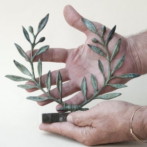 Bronze Olive Wreath Greek Sculpture, Olive Tree Branches, Ancient Greece Goddess Athena Symbol, Greek Mythology and Art image 5