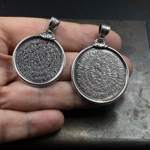 Ancient Minoan Phaistos Disc Sterling Silver Pendant Greek - Etsy