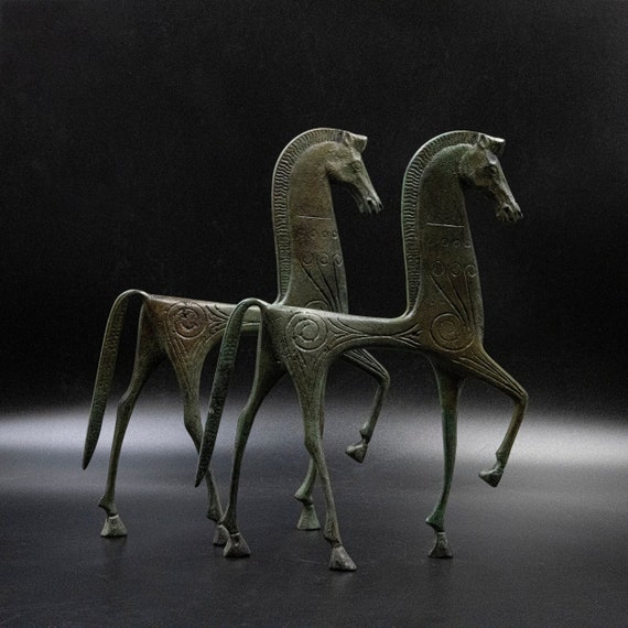 Sculpture de cheval antique grecque en bronze – Réplique du musée de l'Acropole