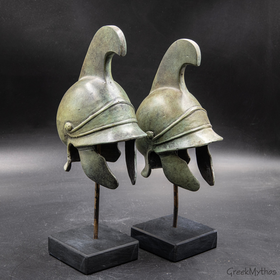 Ancient Greek Macedonian Bronze Helmet With Crest Museum Etsy