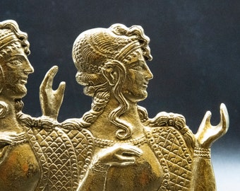 ミノア文明の女性ブロンズ彫刻、クノッソス青衣の女博物館レプリカ