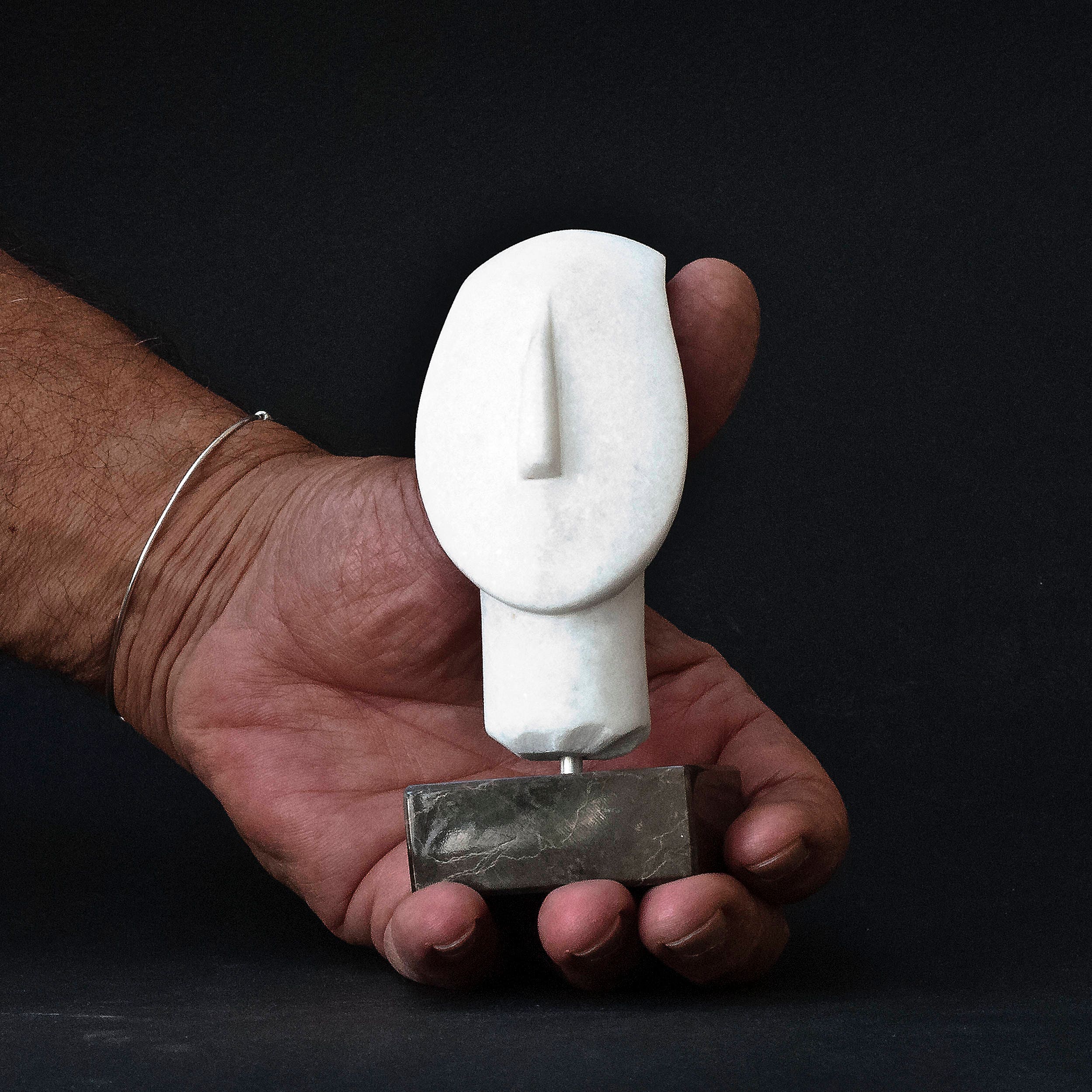 Greek Cycladic Figurine White Marble Sculpture