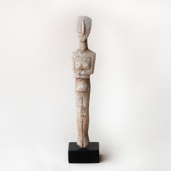 Marble Sculpture Abstract Figurine, Greek Cycladic Geometric Statue, Museum Replica, Ancient Greece, Art Decor, Art Gift Idea