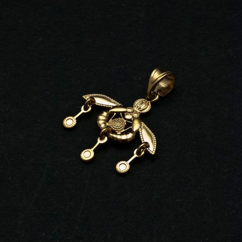 Ancient Minoan Gold Bees Pendant, Crete Bees Museum Replica Necklace, Sterling Silver 24k Gold Plated Greek Jewelry, Wearable Art image 5