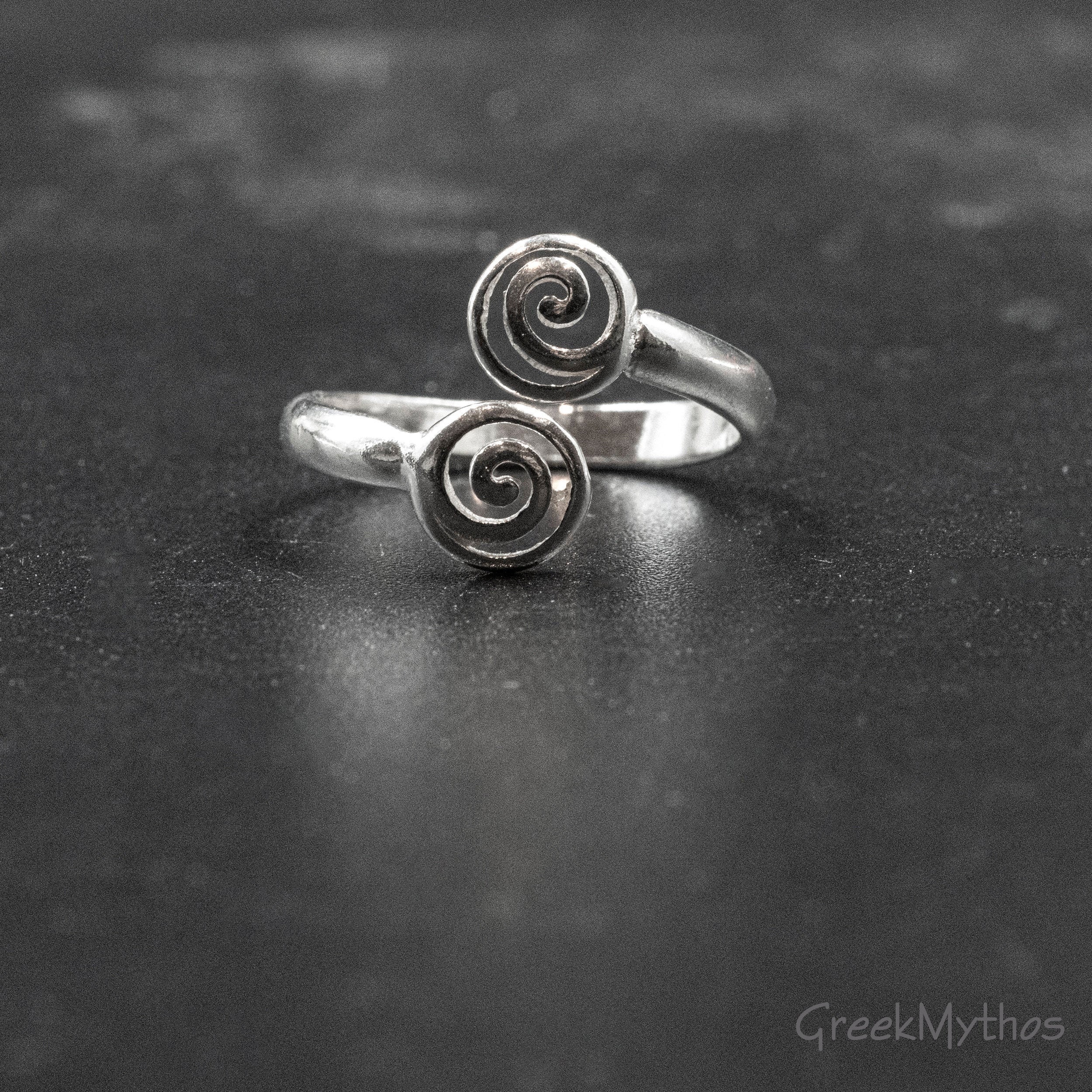 Double Koru Spiral Ring |Sterling silver spiral ring | - Silver Surfers