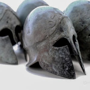 Ancient Greek Bronze Helmet, Corinthian Spartan War Helmet Museum Replica, Metal Art Sculpture, Collectible Art Gift image 7