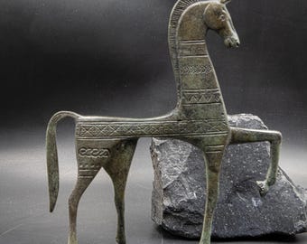 古代ギリシャの馬のブロンズ像、金属芸術彫刻、博物館レプリカギリシャ