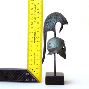 Ancient Greek Helmet with Serpent Crest Bronze Metal Sculpture, Ancient Greece Corinthian War Helmet, Collectible Art, Museum Replica image 4