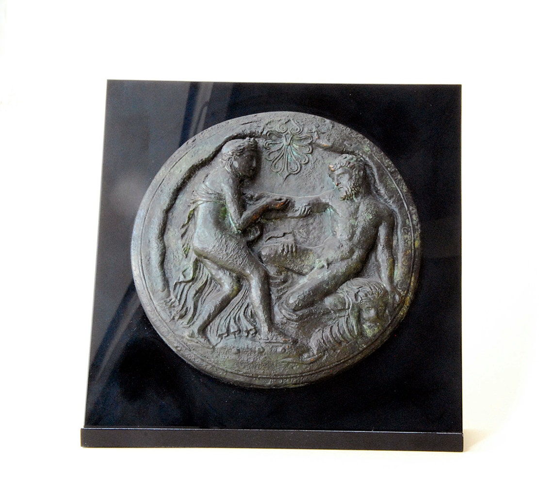 Hercules and Nymph Bronze Sculpture Relief Metal Art image 0