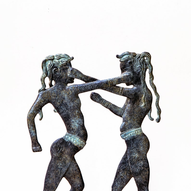 Santorini Greek Sculpture Boxers Bronze Statue Cyclades Etsy