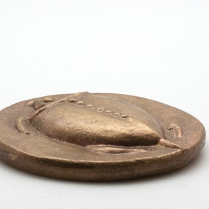 Ancient Greek Drachma Coin Bronze Paperweight, Aegina Island Sea Turtle Coin 530 BC. Museum Replica, Desk Top Decor, Office Accessory image 5