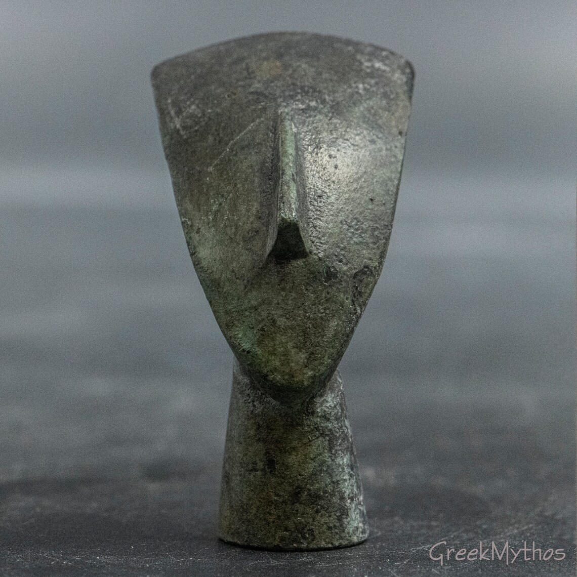 Mini Greek Cycladic Figurine Head Bronze Statue Minimalist - Etsy