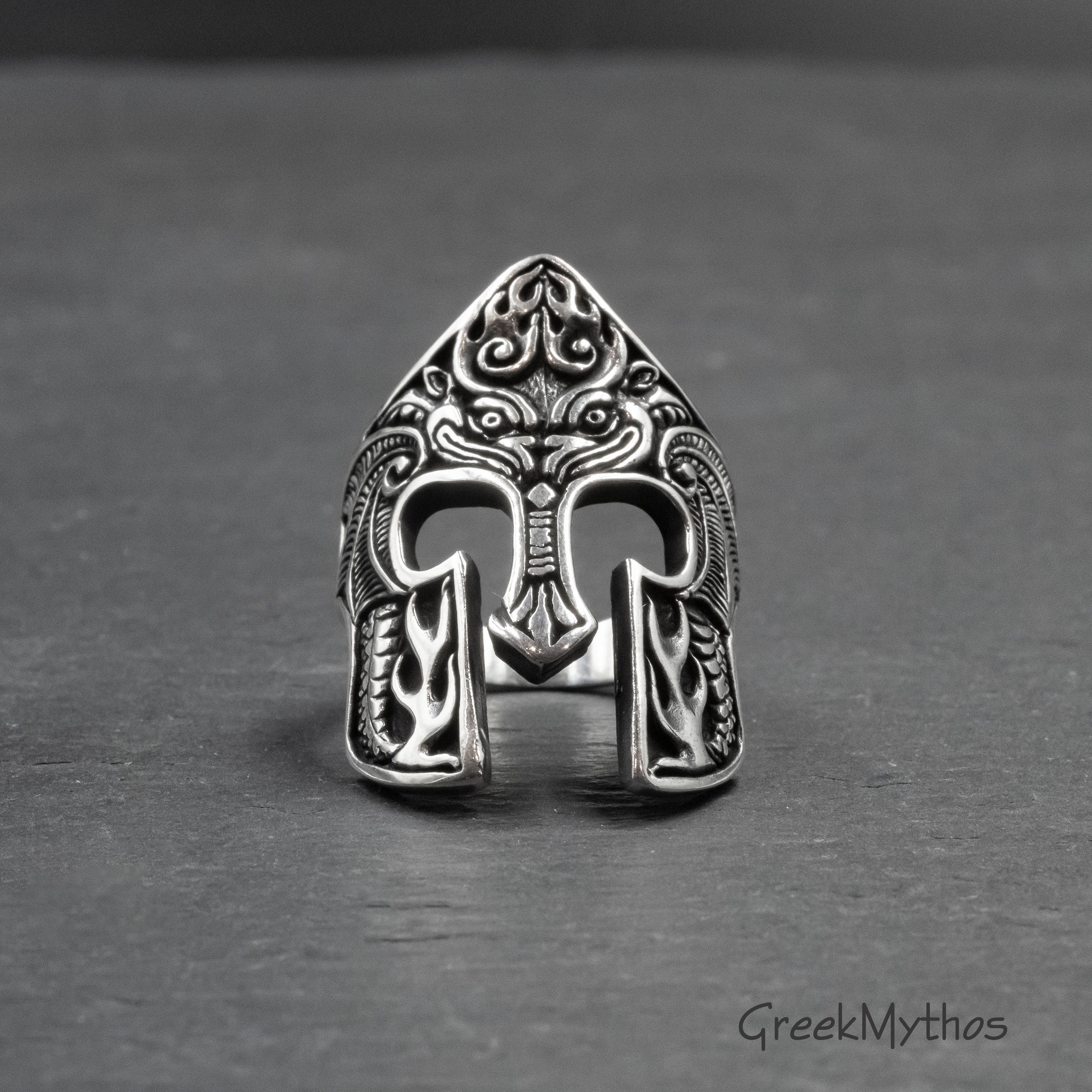 Ring with a Greek knight helmet many sizes 177 3D model 3D printable |  CGTrader