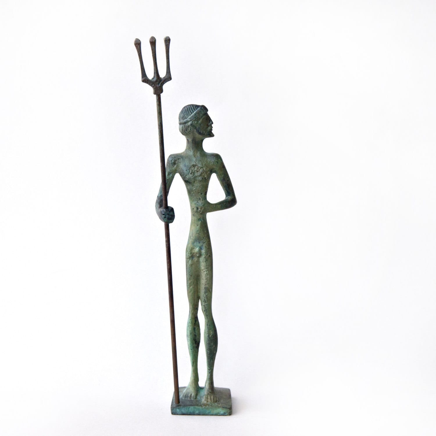 Ancient Greek God Poseidon Bronze Statue, Greek Mythology, God of the Sea Neptune with Trident