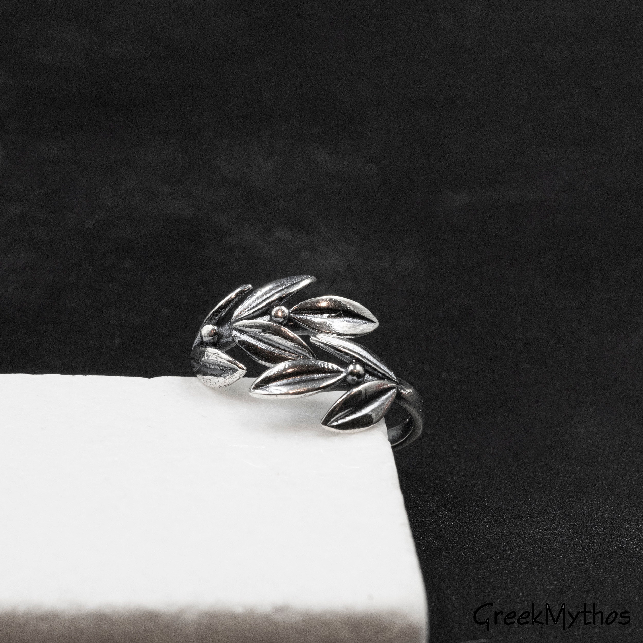 Handmade Gold Leaves Ring, Twisted Olive Adjustable Twig, Goddess Athena  Greek Jewelry