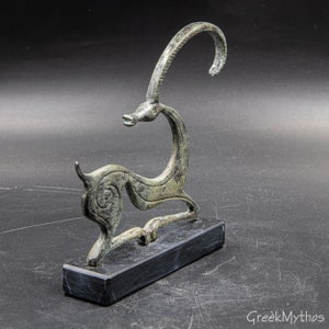 Ibex Wild Goat Bronze Statue, Greek Geometric Era Art Museum Replica Sculpture, Capricorn Constellation Zodiac Sign Gift, Art Decor image 6