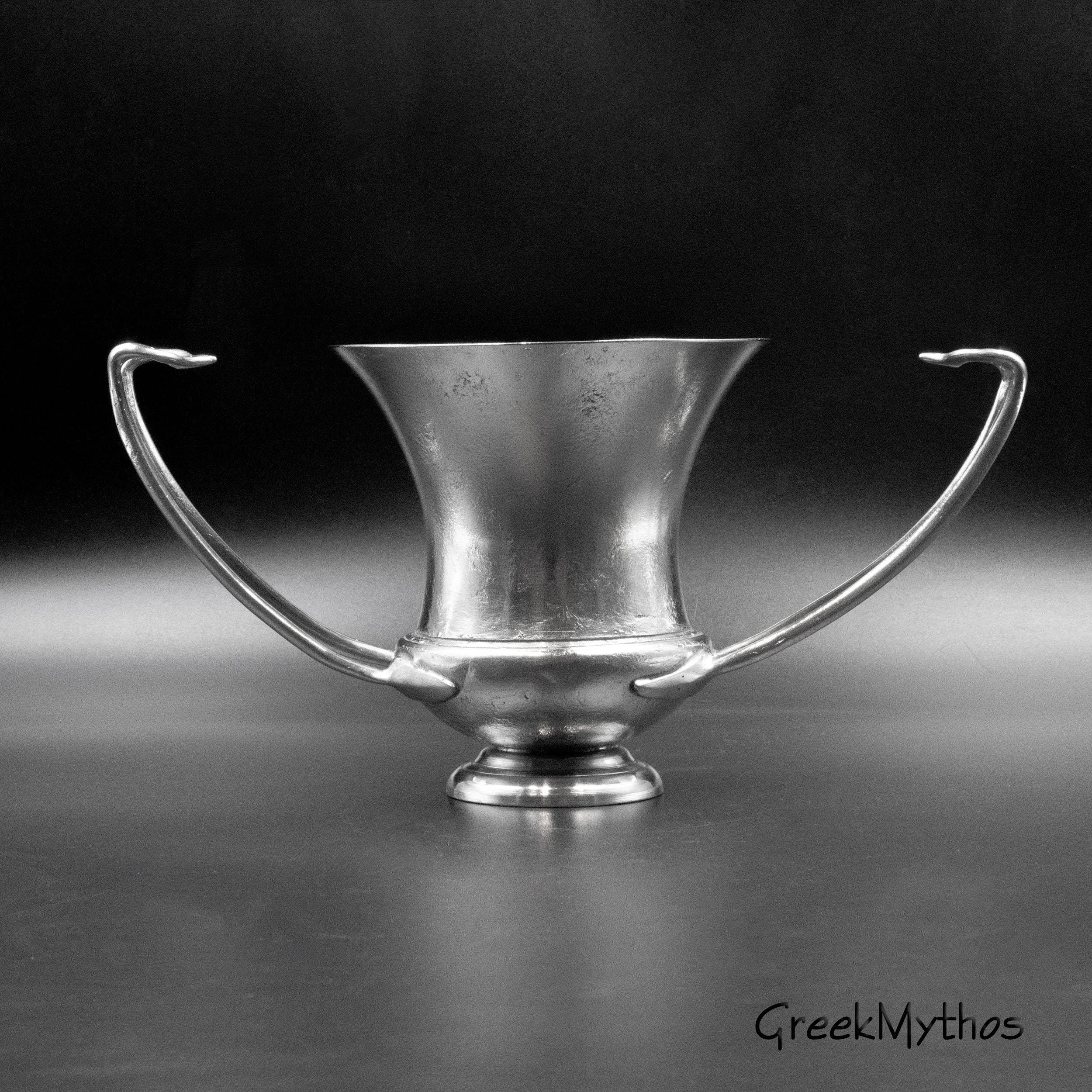 Greek TwoHandled Decorative Cup, Ancient Kantharos Pewter Drinking