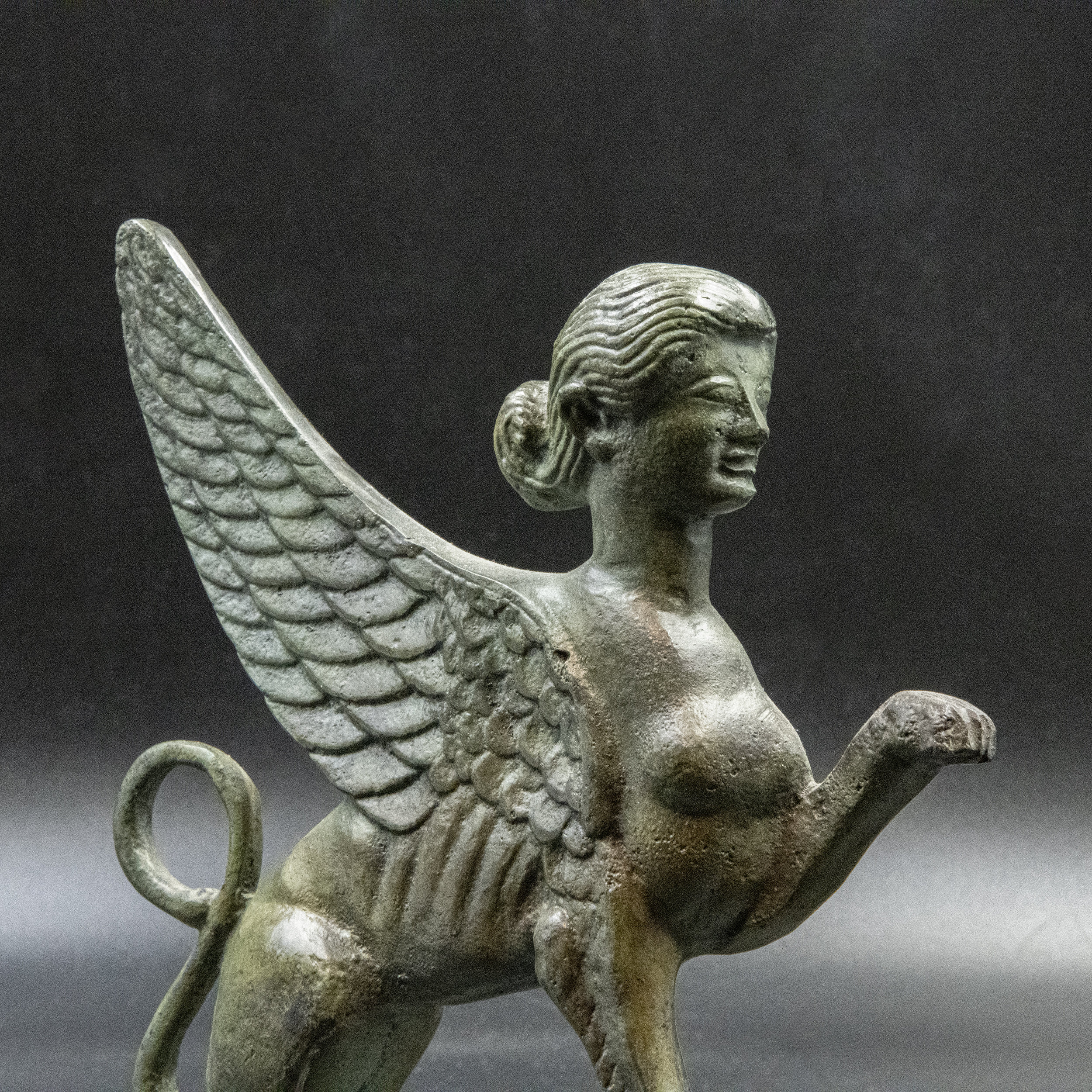 Ancient Greece Mythical Creature Sphinx Bronze Statue, Greek Mythology