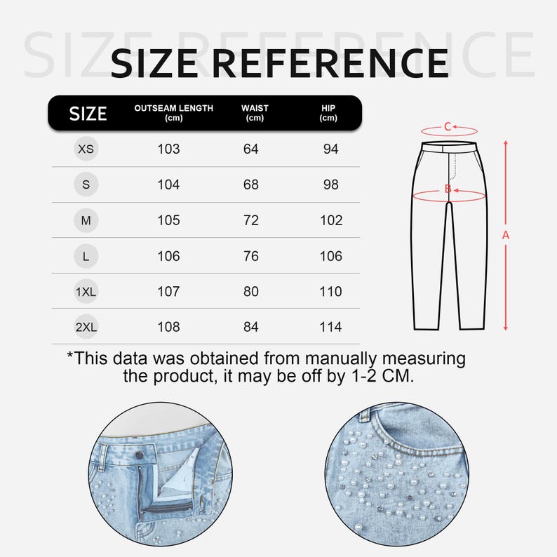 Women’s Rhinestone Wide Leg Jeans – Light Wash Crystal Embellished ...
