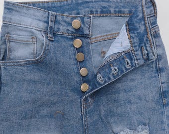Custom Painted Distressed Flared Jeans | Y2K Ripped Denim
