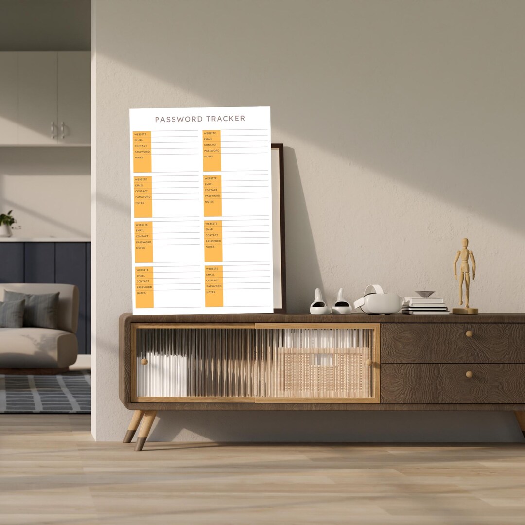 Minimal Brown Password Tracker Printable | Password Log PDF | Login ...