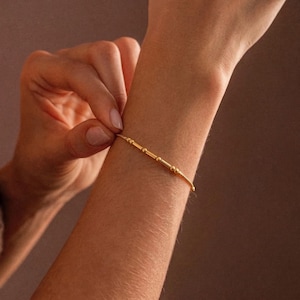 Morsekodarmband i sterlingsilver – Morsekodarmband i guld, armband med hemligt meddelande, pararmband, fin present till henne och hans