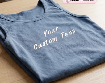 Custom Embroidered Comfort Colors Tank Top: Personalized Text