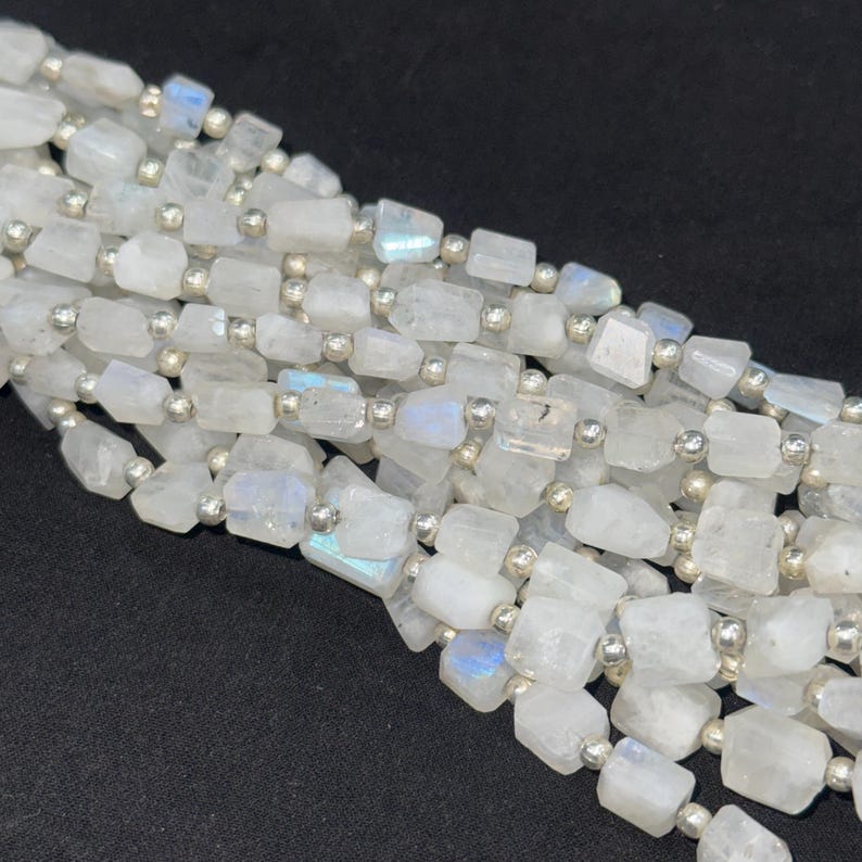 Flashy Rainbow Moonstone Tumble Shape Beads Moonstone Faceted Nugget ...