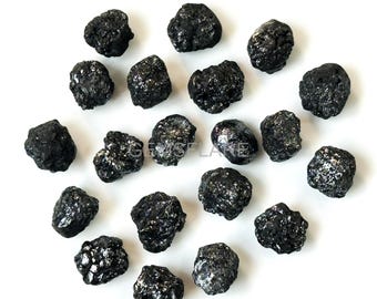 Diamante negro natural redondo, diamante negro en bruto de 5 mm, diamante en bruto sin tallar, diamante en bruto libre de conflicto para joyería, diamante negro suelto.