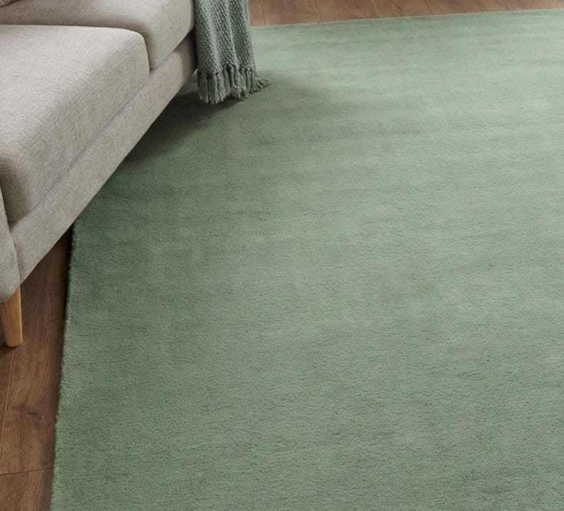 Solid Green Rug Sage Green Area Rug 7X10 8X10 9X12 Solid Color Modern Rug, Minimalist ...