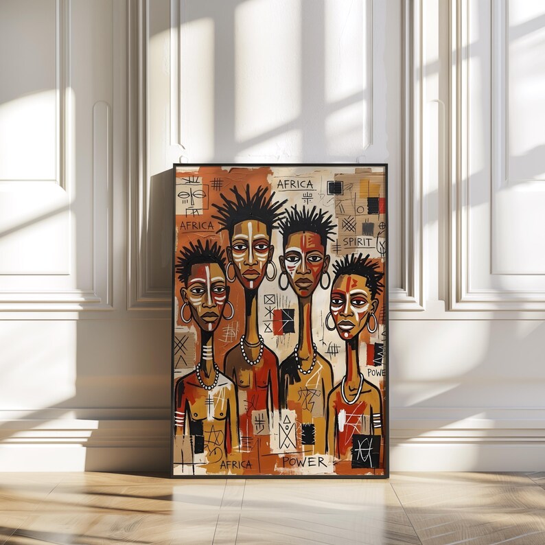 Afrocentric Wall Art Print, African Tribal Figures, Black Culture Decor ...