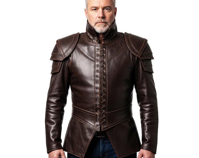 Handmade Leather Armor Jacket – Renaissance LARP Cosplay Costume
