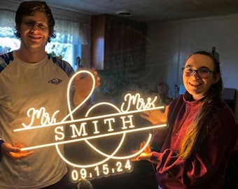 Neon Custom Wedding Decor, Neon Custom Wedding Sign, LED Light for Wedding Backdrop, Neon Name Signs, Name LED Light, Neon Wedding Decor