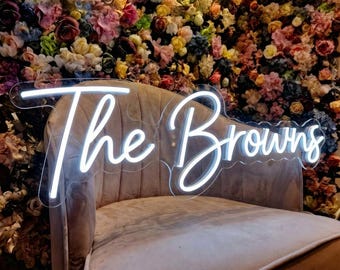 Neon Custom Wedding Names, Neon Name Signs, LED Light for Wedding Backdrop, Neon Custom Signs, Light Up Sign, Gift For him/Her, Neon Signs
