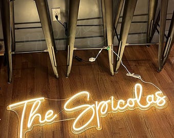 Wedding Neon Custom Sign, Neon Sign, LED Neon Sign, Birthday Gift, Family Name Neon Sign, Kids Room Decor, Wall Art, Bridesmaids Gifts