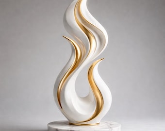 Modern Abstract Flame Sculpture STL – Luxury Contemporary Home Decor, 3D Printable Art Statue