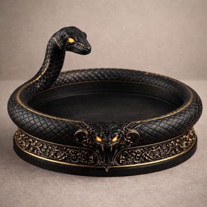 Schlangenschüssel STL-Datei - Gothic Schlange Aufbewahrungsschale 3D Druck, Dark Fantasy Decor, Harz druckbare STL