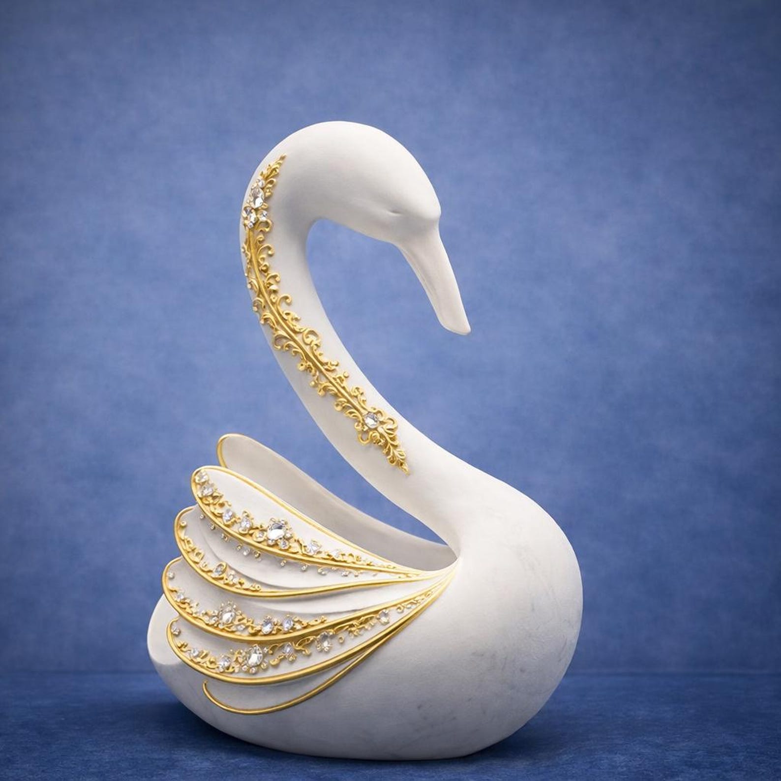 Swa Gold Model Luxury Swan Sculpture STL | White Gold Elegant Swan Statue | Romantic ...