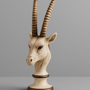 Afrikanische Antilopen Büste STL | Detailliert ausgearbeitete Gazelle Kopf Skulptur | Druckbares 3D-Modell