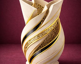 Luxury Modern Twist Vase STL | Elegant Sculptural Flower Holder | Contemporary Home Decor Statement | Printable 3D Model | Digital Download
