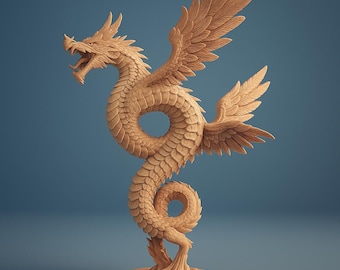 Dragon STL File for 3D Printing | Fantasy Creature Sculpture | High Detail Dragon Model | Resin Ready | Instant Download STL