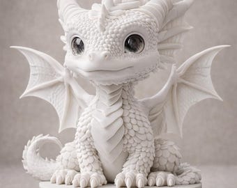 High Detail Baby Dragon STL – Collector Fantasy Dragon Model, 3D Printable Cute Dragon Sculpture
